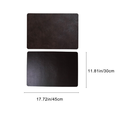 Black PVC Leather Placemat 1 pcs 2