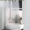 Cortina de chuveiro impermeável estampada com ganchos, 183 x 183 cm (72 x 72 polegadas). 4