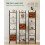 Narrow Rustic Brown Ladder Bookshelf with Drawer and 2 4