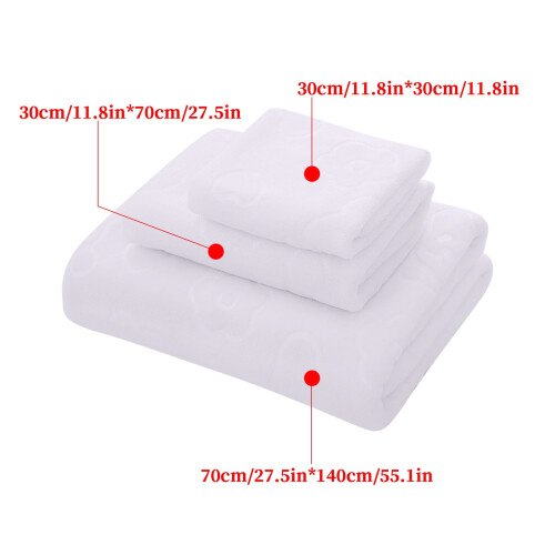 Microfiber Towel Set Bear-Embossed Absorbent Quick-Dry 2