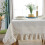 Vintage linen rectangle tablecloth cotton 55x98 inch 6