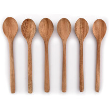 Acacia Wood Cooking Spoons 6 pcs 9 inch