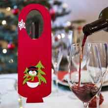 Sac à vin en feutre rouge avec poignée 40 cm