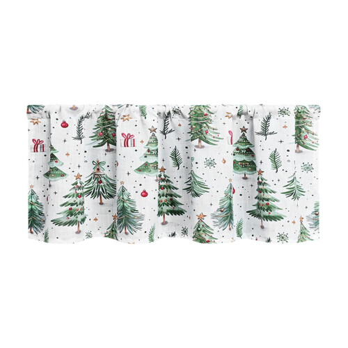 Green Christmas Tree Curtains Polyester 140x70cm 1