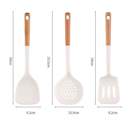 Espátula de cozinha de silicone com cabo de madeira 2