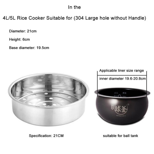 304 Stainless Steel Steamer Basket Thickened Deep 1