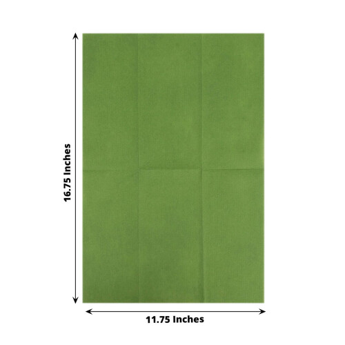 Serviettes de table vert olive effet lin, paquet de 20 1
