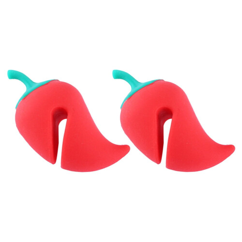 Lève-couvercles en silicone – Forme de poivron (lot de 2) 1