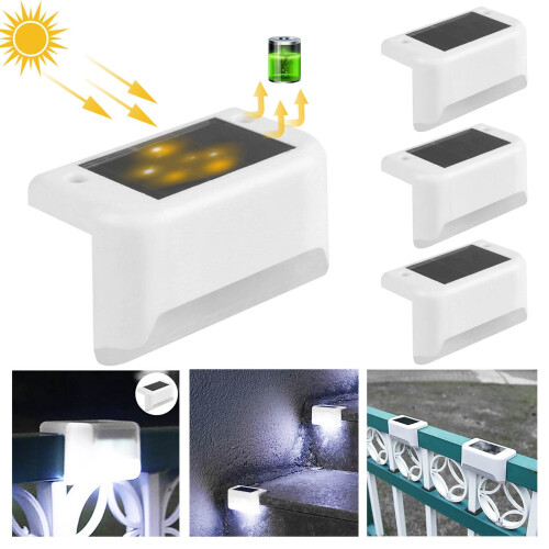 Solar Step Lights 4 Pack ABS Waterproof Outdoor Stair Lights 2