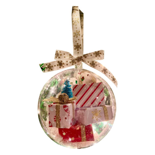 Clear Fillable Christmas Baubles 80mm (3.15") 1