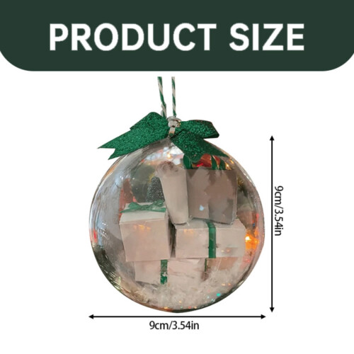 Clear Fillable Christmas Baubles 80mm (3.15") 2