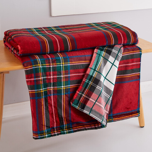 Dwustronny koc Spencer Plaid 68x68 cali 2