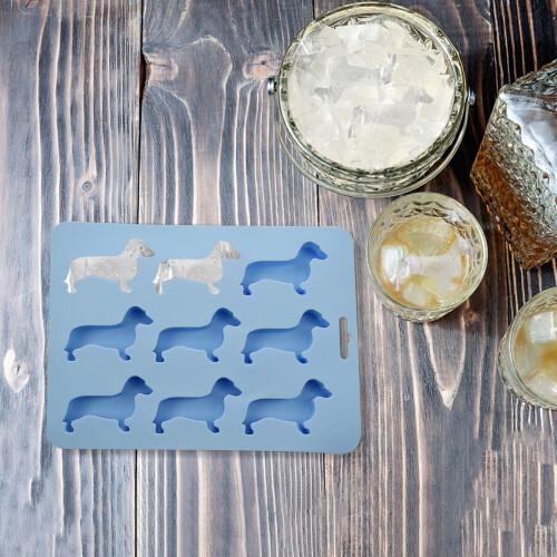 Moule à glaçons en silicone en forme de teckel – 9 pièces 1