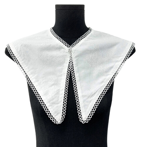 Chic White Lace Overlay Insert Collar Accessory For Women-White