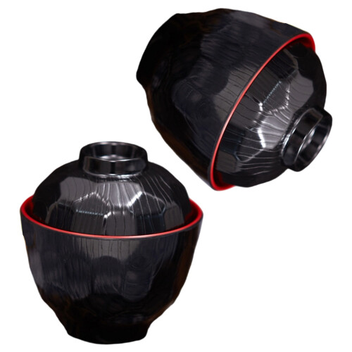 Elegant Lidded Soup Bowl ABS Materials Multiple Use Japanese-B