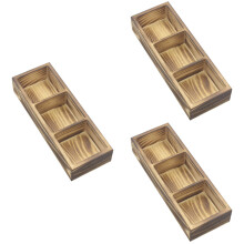 Boîte de rangement en bois pour sachets de thé (3 pièces)
