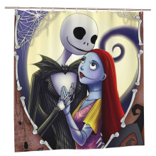 The Nightmare Before Christmas bruseforhæng 72x72in - vandtæt, mugresistent, mørklægning, privatliv, patchwork kunsttryk