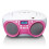 Tragbares FM-Radio/CD/MP3/USB-Player - Pink, kompakt, leicht 1