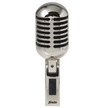 Retro-Mikrofon mit XLR-Anschluss, geräuschlosem Schalter und Chrom-Finish