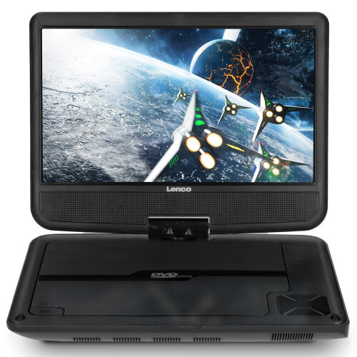 9-Zoll-DVD-Player, tragbar, mit Halterung, Schwarz