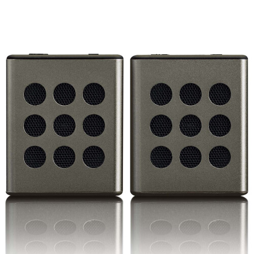 Bluetooth-Stereo-Lautsprecherset, 8 Stunden Wiedergabezeit, Grau