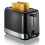 2-Scheiben-Toaster, 800 W, Schwarz/Edelstahl, Brötchenwärmer 1
