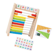 Kinder-Abakus-Mathe-Zählspielzeug aus Holz mit Zahlenkarte für