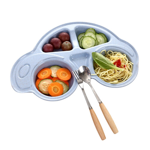 分隔餐盘 耐用BPA-Free塑料 吸盘防滑底 1件 2