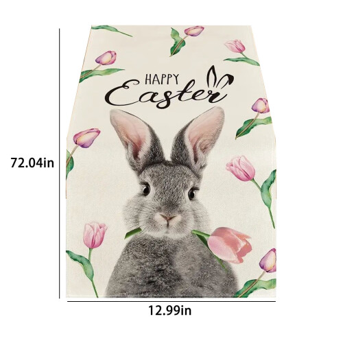 Sets de table de Pâques en polyester multicolore 33 x 183 cm 2