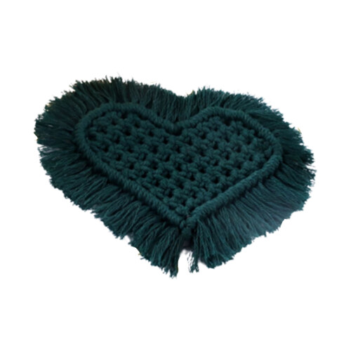 Σουβέρ από βαμβακερό ύφασμα Love Heart Cup Mat με φούντες 1
