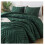 Dark Emerald Green Comforter Set Boho Tufted 3-Piece 5