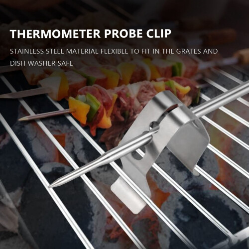 Universal Meat Thermometer Probe Clip Holder Set of2 1