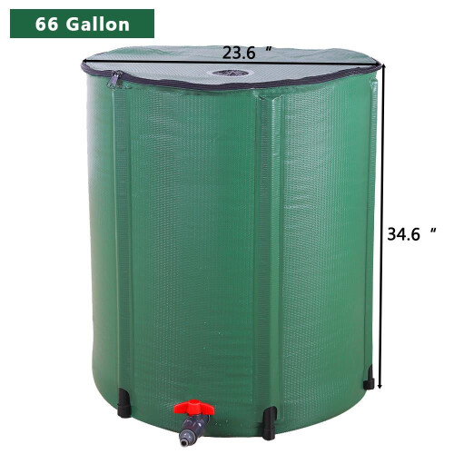 Zimtown Folding Rain Barrel66Gallon Green 1