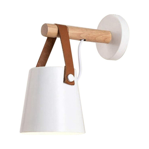 Aplique LED industrial de pared con soporte de madera, casquillo E27. 1