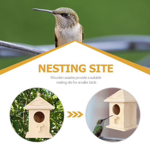 Nichoir en bois naturel pour perruches 1