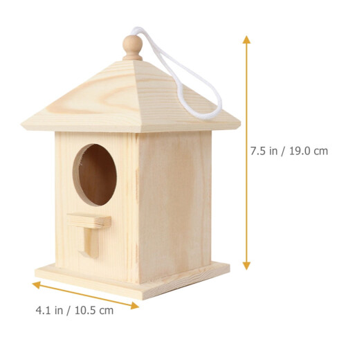 Nichoir en bois naturel pour perruches 2