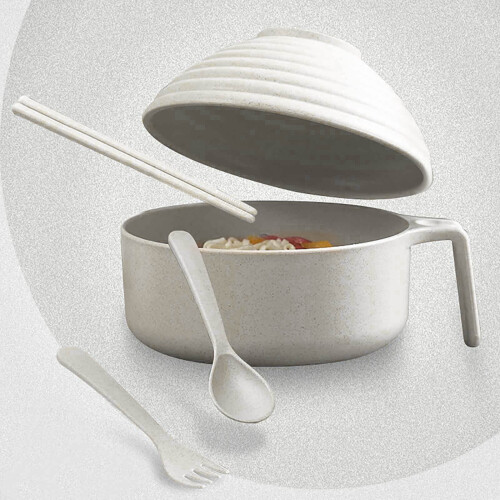 Instant bowl with lid and chopsticks set 1 piece 2