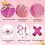 Set da principessa per bambine, costume rosa da 7 pezzi 2