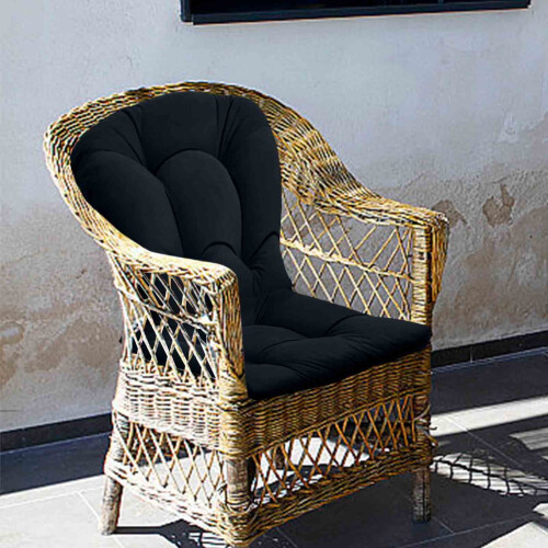 U-Shape Tufted Seat Cushions for Wicker Chairs 2 Pcs 1