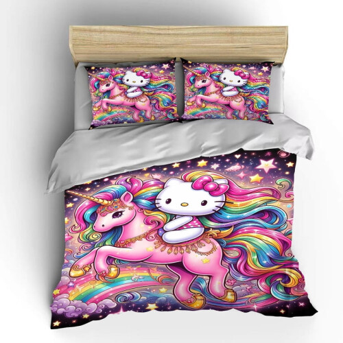 Ensemble de literie Hello Kitty en polyester pour lit simple 1