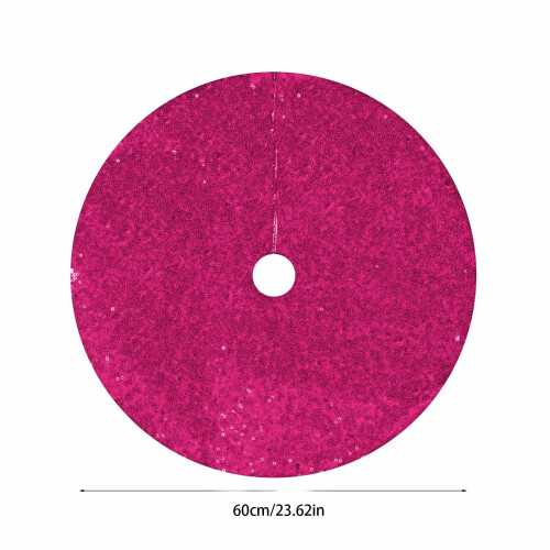 Saia para árvore de Natal rosa choque com lantejoulas e forro de tecido (24 polegadas). 2