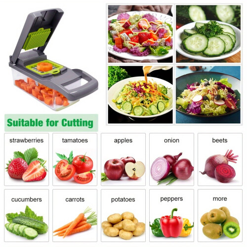 15-Piece Vegetable Chopper Set with Interchangeable Blades 2