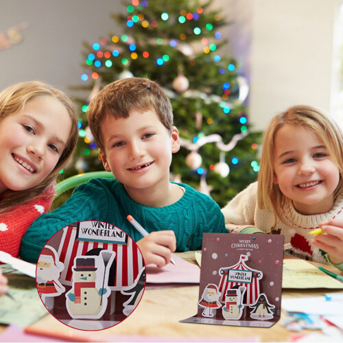 3D Pop-Up Christmas Card Set – Handmade Paper Sculpture 1
