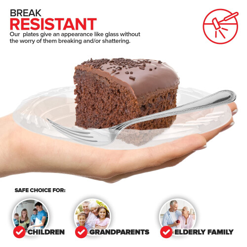 120er-Packung transparente Dessertteller aus Kunststoff, 15 cm Durchmesser 2