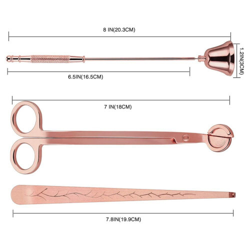 3-Piece Candle Accessory Set – Stainless Steel, 8inch 1