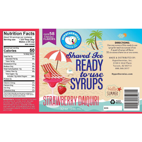 Σιρόπι φράουλας Daiquiri Snow Cone 32fl oz 1