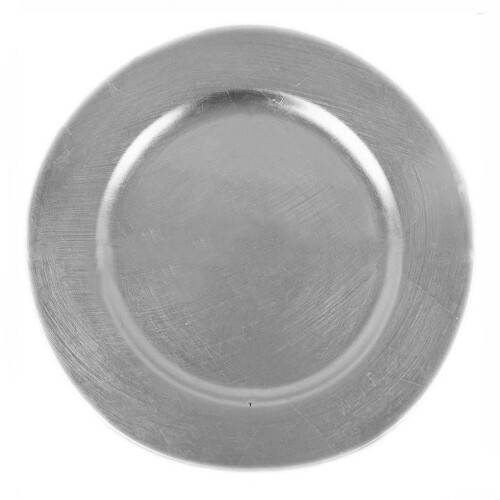 Silberne Acryl-Platzteller, 33 cm, 6er-Pack 1