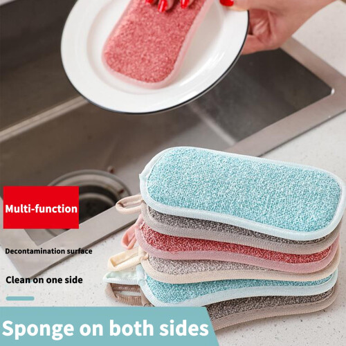 Kiplyki4PCS Éponge lavable réutilisable en microfibre, 2 crochets adhésifs 2