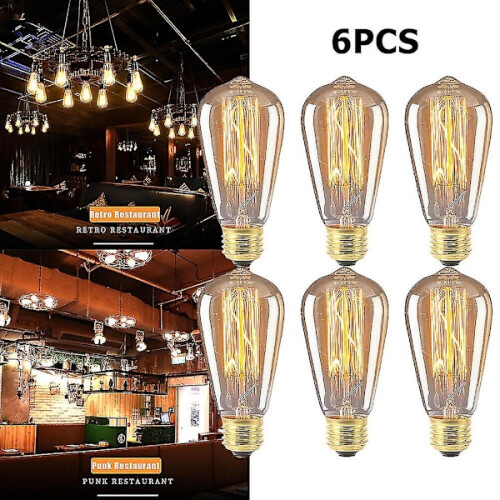 6-pack ST64E27Edison-lampen 40W warm wit 1