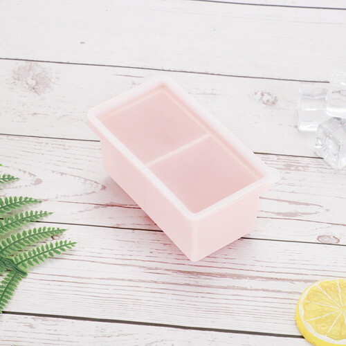 Silicone Ice Cube Mold Tray with Lid 250ml 2-Cup 2